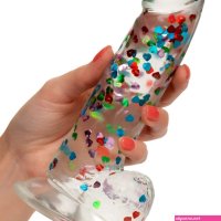 Naughty Bits I Love Dick Confetti Heart-filled Realistic Dildo Dong Suction Cup