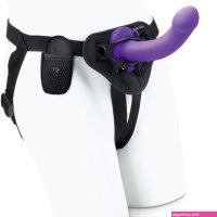 Realistic 6 Curved Silicone Dildo w Adjustable Strap On