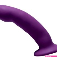: Curved Purple Silicone Strap On Harness Dildo : Health Household