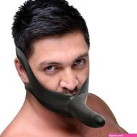 Master Series Face Fuk Strap-On Mouth Gag Dildo Black