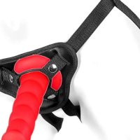 STEVIGE ZITTENDE strap-on met 14 17 of 21 cm grote voorbinddildo incl. SNAP-LOCK-SYSTEM voor eenvoudige hantering