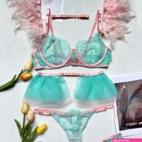 Ellolace Feather Lingerie Sexy 5-Piece Women Underwear Uncensored Fanc