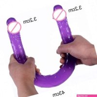 Sexshop Consolador de 43cm suave para mujer pene doble largo realista Vaginal lesbiana tapn Anal pene