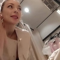 Live video call in fitting room. Naked Try on haul in public. Anastasia Ocean