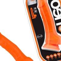 : Blush Neo Elite: Neon 7.5 Long Dildo 1.5 Wide Sensa Feel Silicone Dildo wBalls Strap-On Suction Cup G-Spot Anal Vaginal Pegging Play Luxury Sex Toys Penis