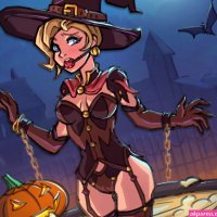 Overwatch Halloween Mercy Bondage StickyScribbles