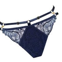 Bordelle Mari Open Back Panty Navy Blue