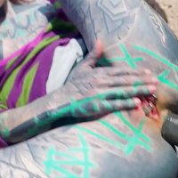 Tattooed girl with pierced pussy gets ANAL fucked outdoors