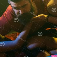 Women with Buttocks and Big Breasts. Love Triangle Romance. Bardel. Having Sex with Hot Babe Stock Image