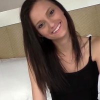 Petite skinny girl with tiny tits was fucked in her mouth and creampied on her first casting