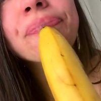 Big Tits Teen Practices Deepthroating A Banana For A Big Cock