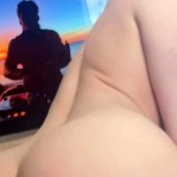 hot blonde rides big dildo to music