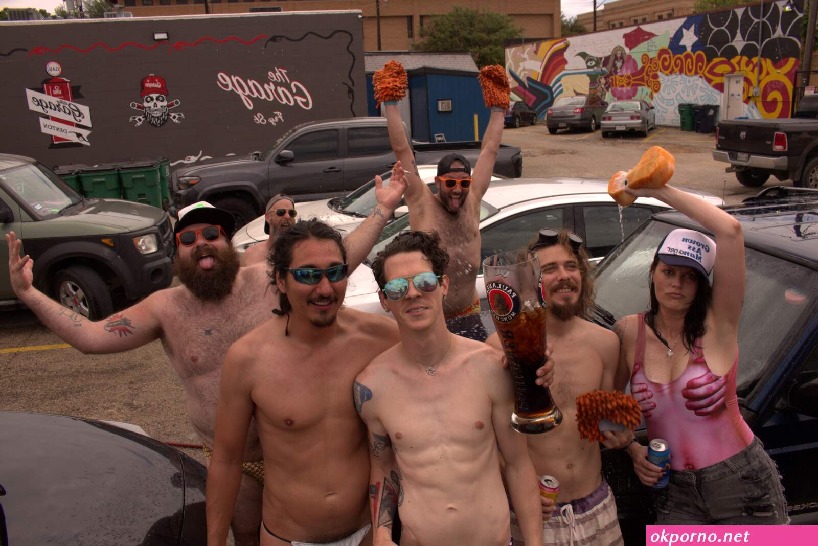 Wash car naked