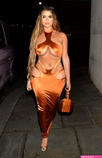 Demi Rose leaves nothing to the imagination in cut-out orange dress slashed all around her curves | The Sun