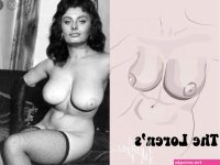 Sofia Loren Boobs Print Nude Line Drawing Celebrity Nudes Feminist Wall Art Boobs Body Positive Erotic Wall Art Nude Wall Art