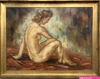 Art Deco French Female Nude Oil On Canvas C1920-30