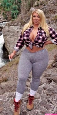Chubby blonde with big tits and wide thighs wide by ObeseGTAVBikinigirl on DeviantArt