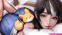 fantasy girl ass lying on front women brown eyes artwork 7680x4320 Wallpape