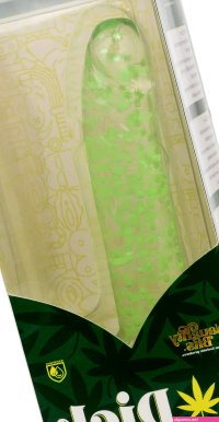 Naughty Bits I Leaf Dick Glow-in-the-Dark Weed Leaf Dildo