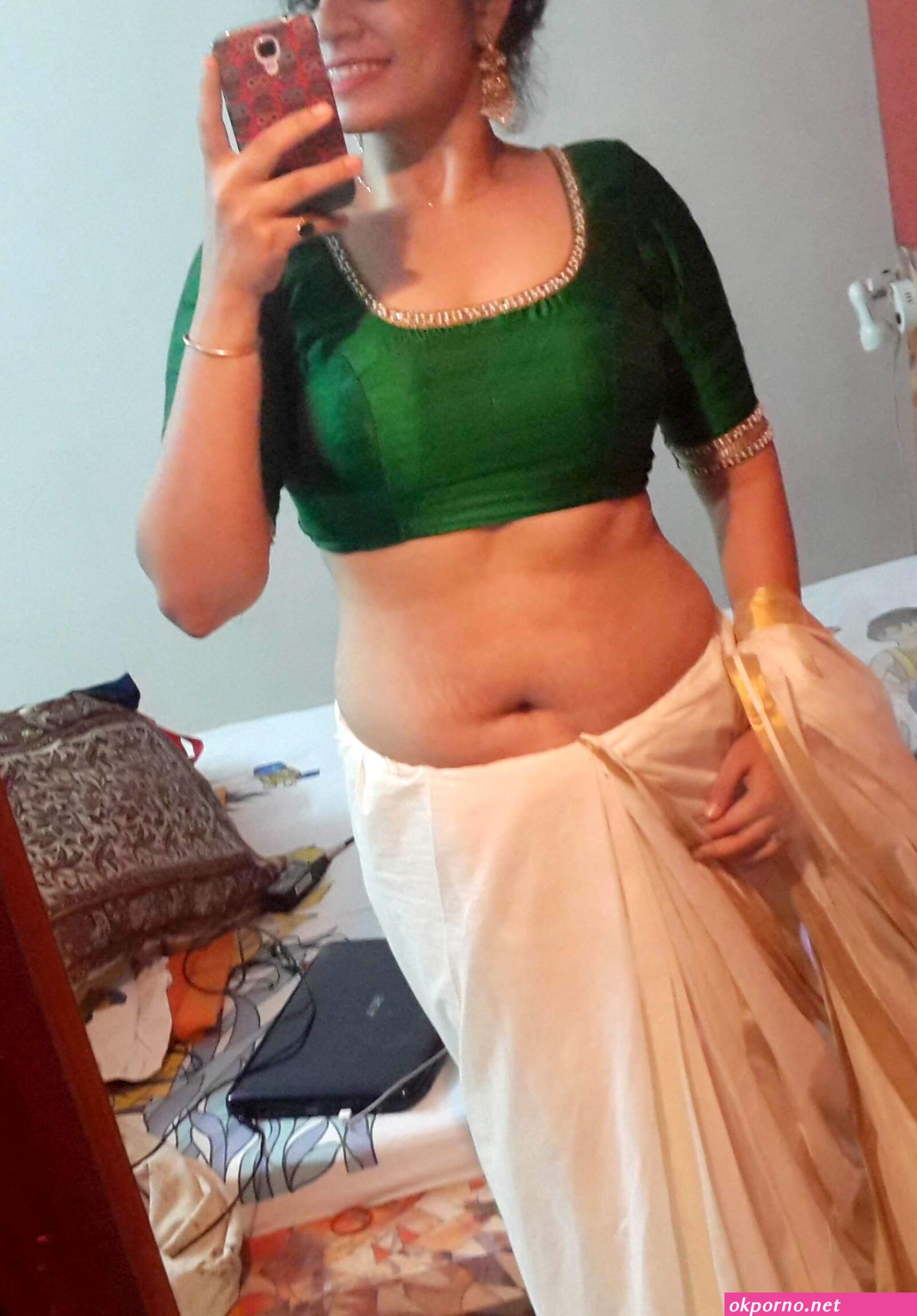 Aunty semi nude