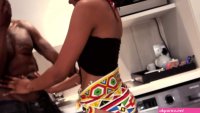 Real hood chick fucked in the kitchen by BBC