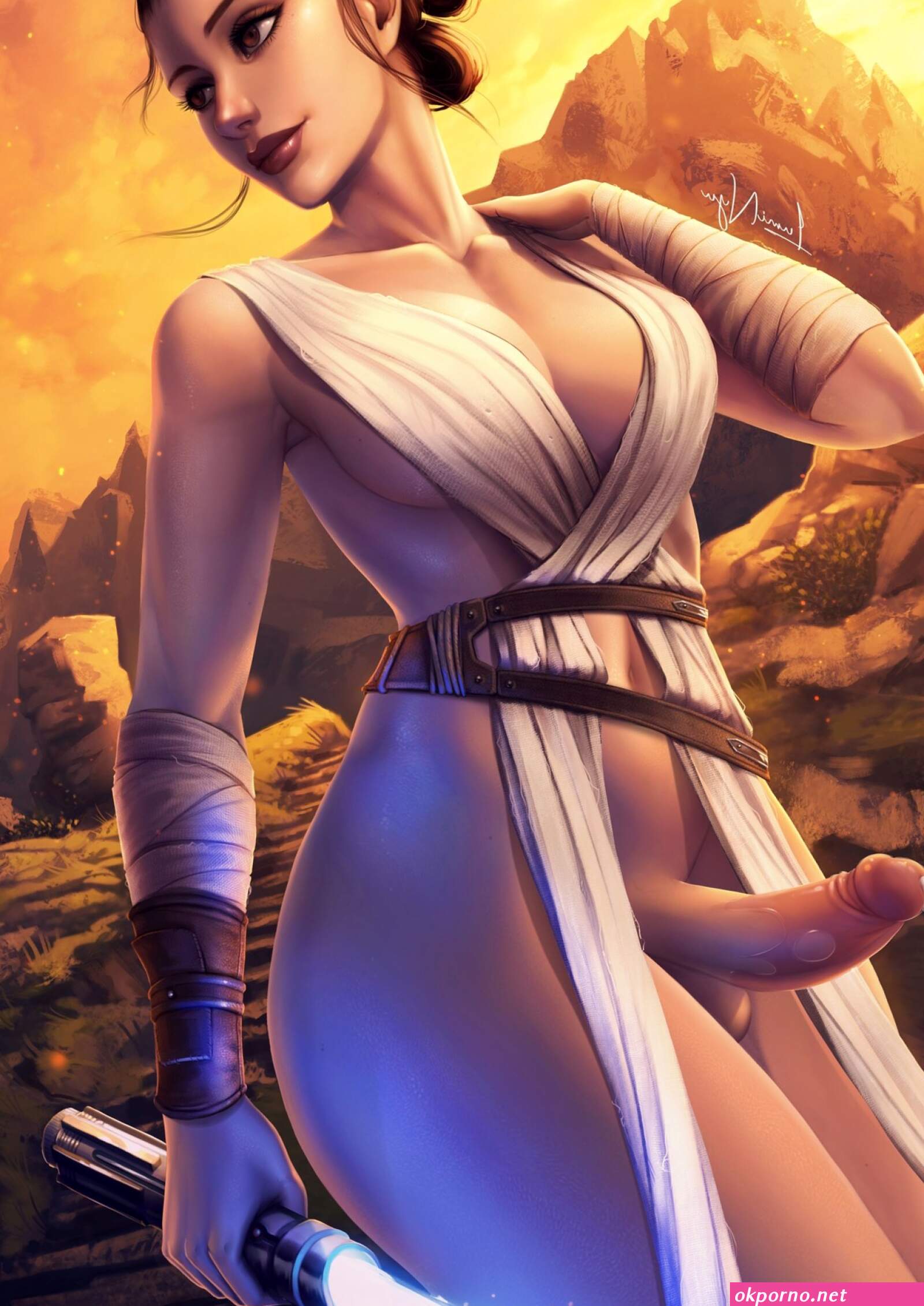 Rey jerking off Futa Lara