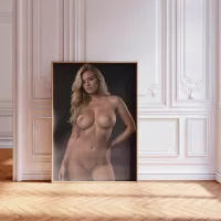 Sexy Blonde in Full Frontal Nudity Nude Photo of Model Posing to Show
