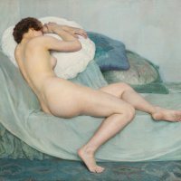 Naked Woman Lying Down Or Blue Dream by Paul Sieffert