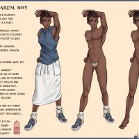 original absurdres highres 1boy castration dark skin english text eunuch male focus nude urethra