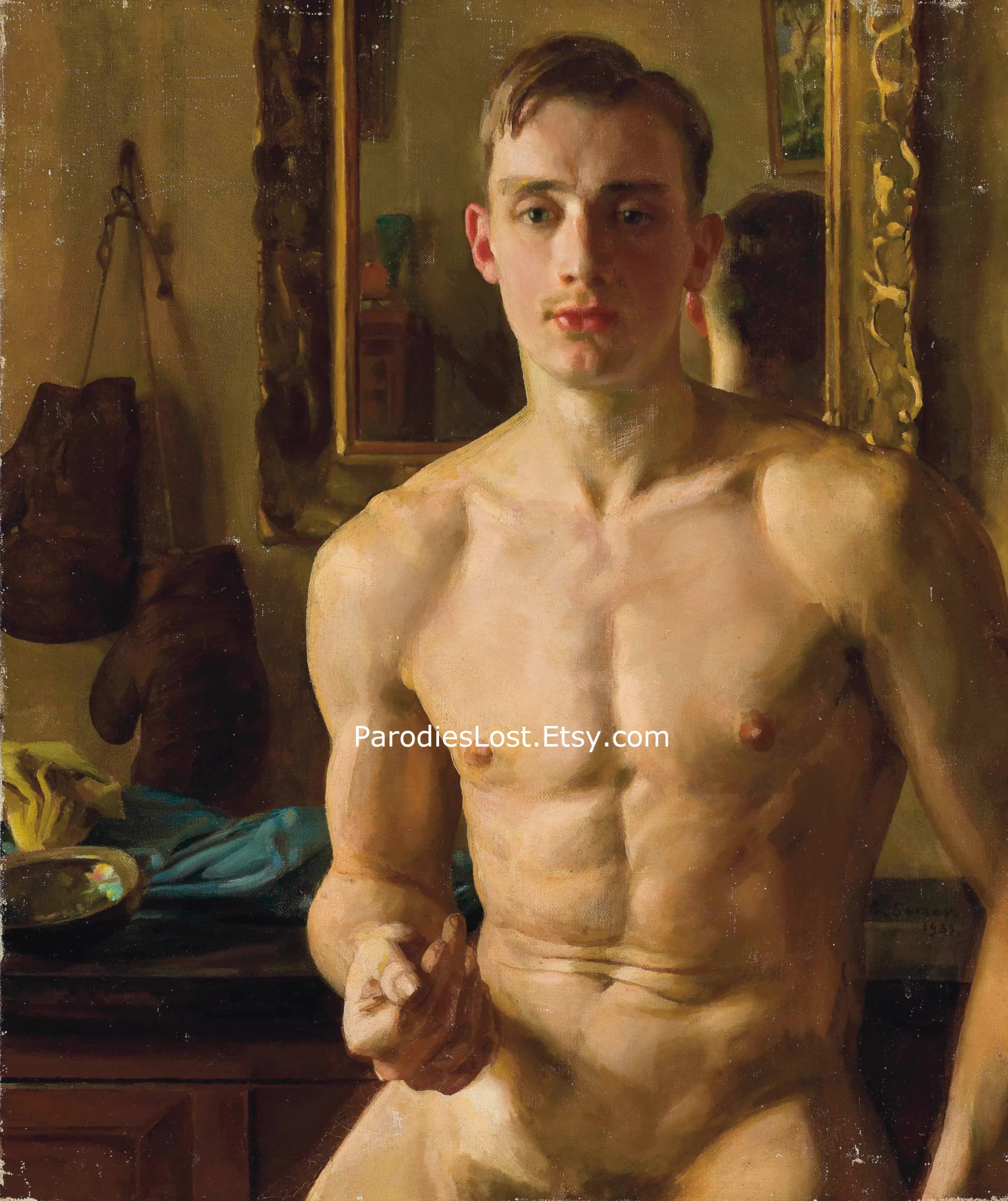 Naked boxer