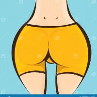 Woman Big Booty. Vector Girl in Bikini Stock Vector