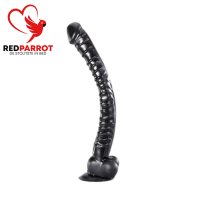 Grote dildo 41 CM met zuignap en balzak zwart