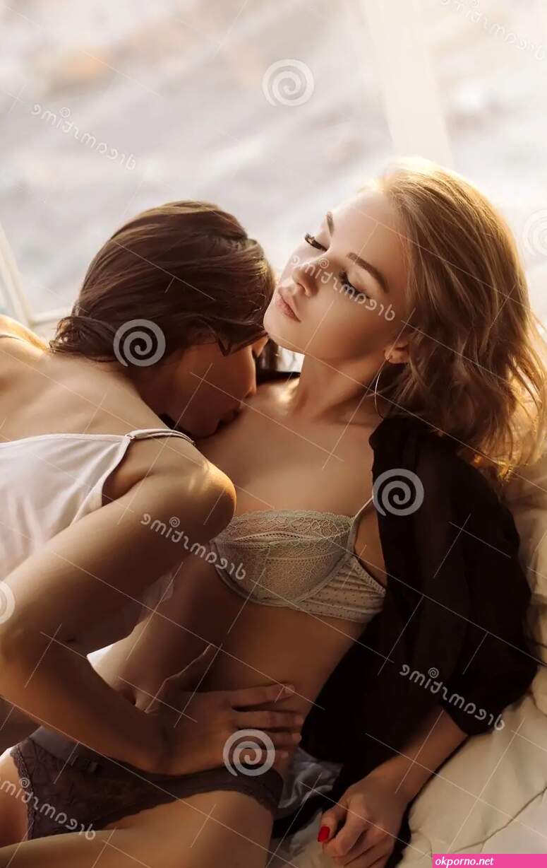 Erotic lesbian kiss