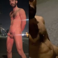 Exhibitionist: Naked walk and hard piss in