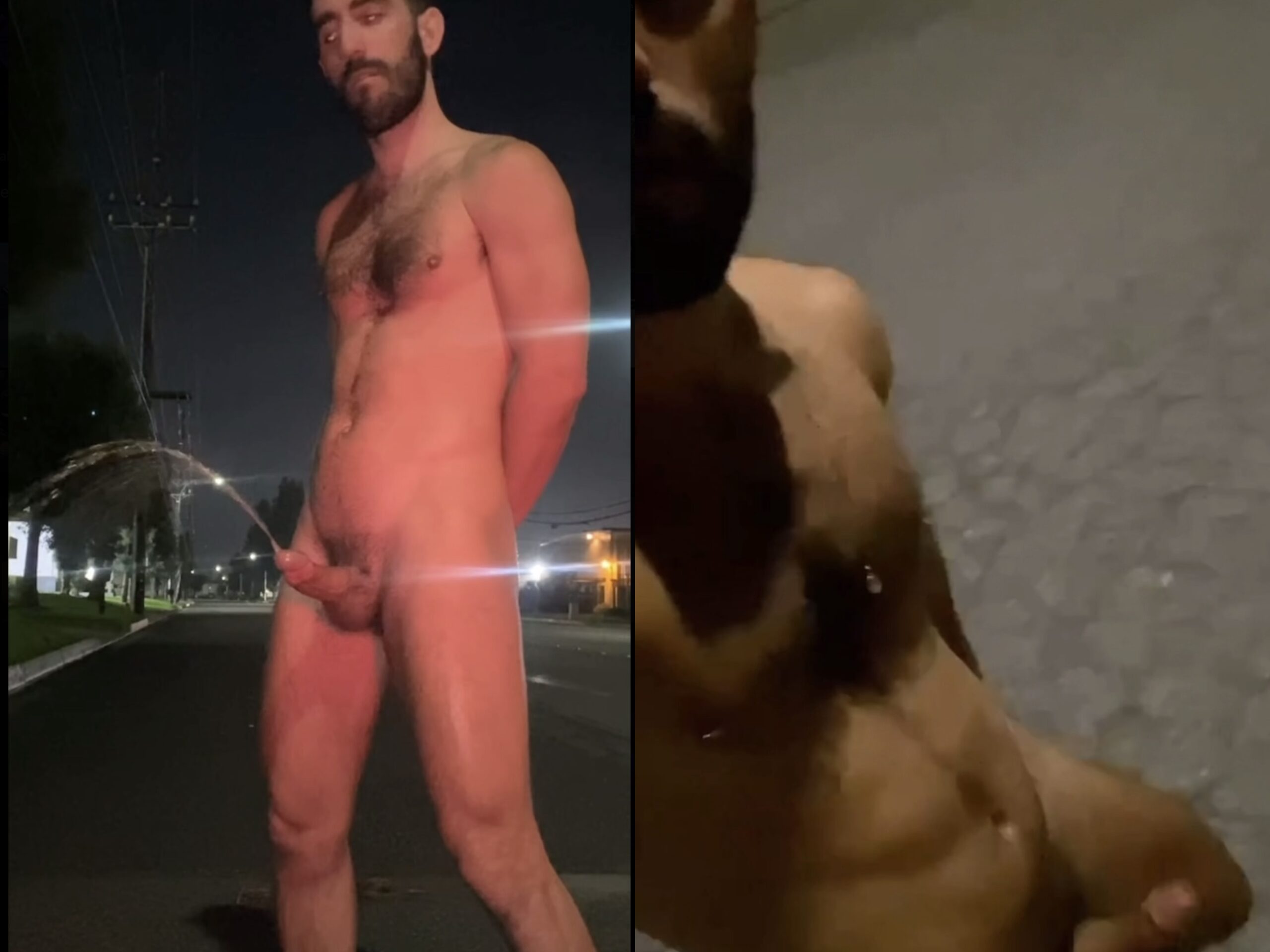 Risky nude walk