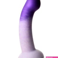 Strap U G-Swirl G-Spot Silicone Dildo Purple White 6.9 Inch
