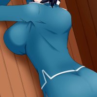 big boobs solo boobs huge breasts curvy shoulder length hair leaning ass anime anime girls Kantai Collection Takao KanColle black hair artwork digital art fan art embarrassed