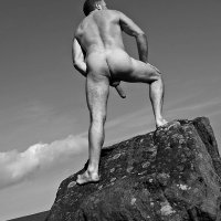 Free Images : male nude naked rock muscle photograph black and white monochrome photography standing Barechested stock photography terrain art model sculpture balance style trunk flash photography statue 3168x4752
