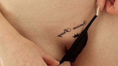 Tattoos above the pussy