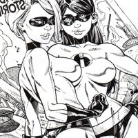 Helen Parr Elastigirl Violet Parr from the Incredibles Sketch Cover by Lucas Marques in A Is Sketch Covers Need a Colorist Comic Art Gallery Room