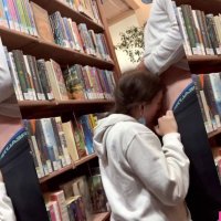 Risky Public Blowjob In The Library